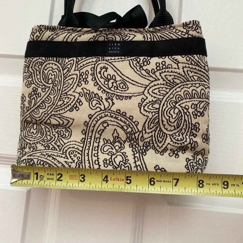 Lisa Lill Studio Black and Tan Paisley Bag (reversible!)